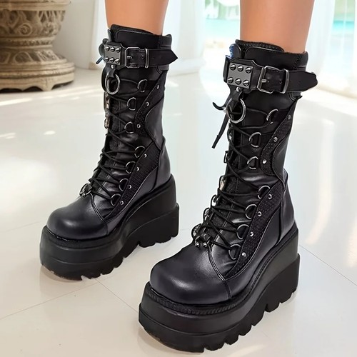 Stivali platform gotici donna